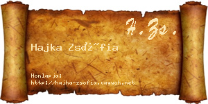 Hajka Zsófia névjegykártya